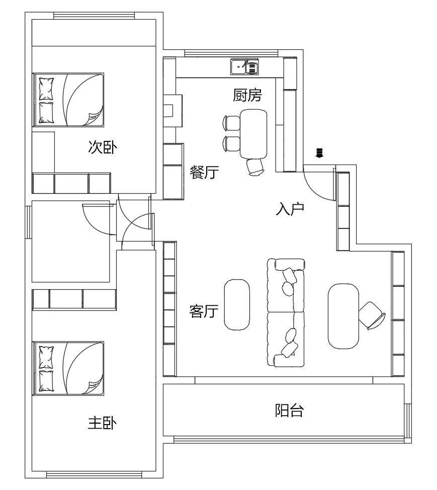  全友案例丨客厅装书房+餐厨一体116㎡北欧风功能性拉满